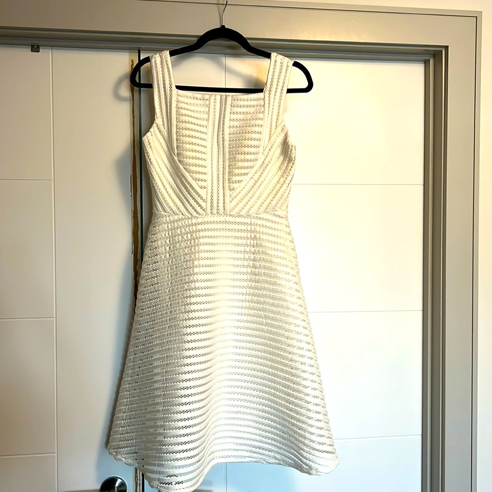 Grazia stunning white medium a-line dress textured